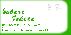 hubert fekete business card